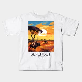 A Pop Art Travel Print of the Serengeti National Park - Tanzania Kids T-Shirt